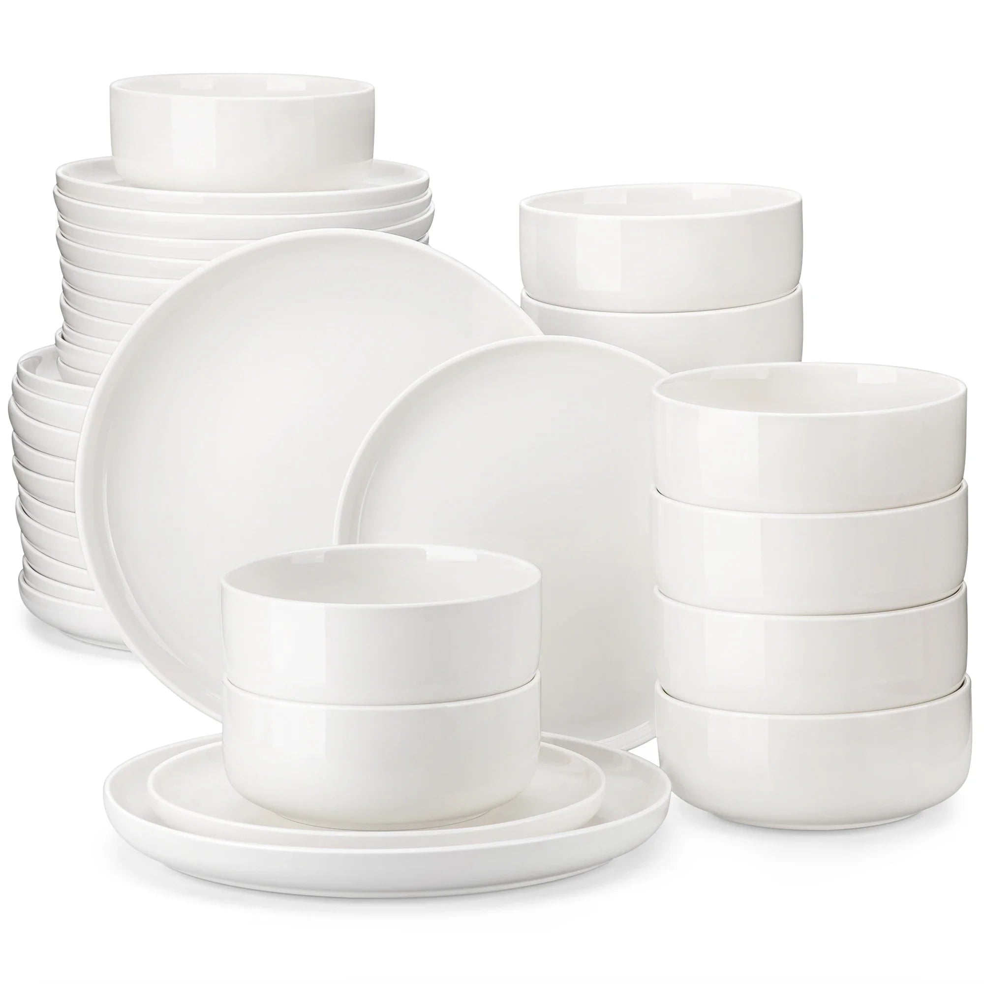 Cravinc 18/36-Piece Ceramic Plate Porcelain Dinnerware Set for 6/12