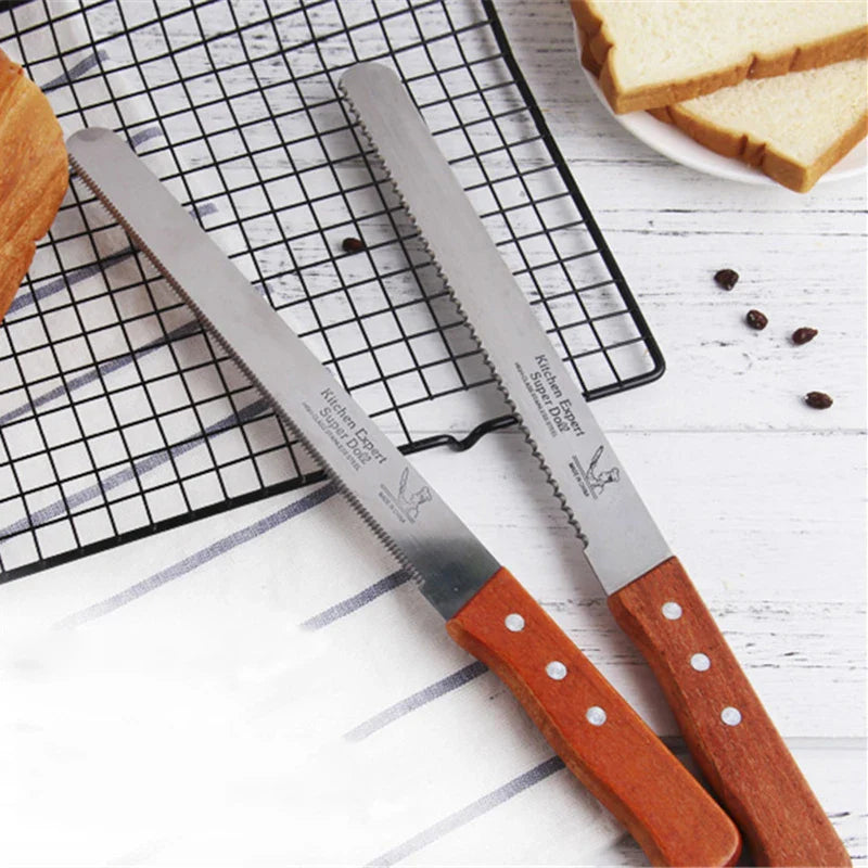 Cravinc 10-Inch Serrated Cake Knife, Bread Knife, and Pastry Cutter for Easy Slicing