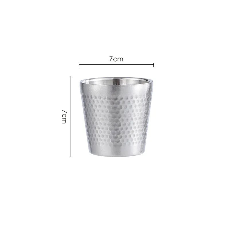 Cravinc 175ml Stainless Steel Double Wall Mugs for Coffee, Beer, and Cold Drinks