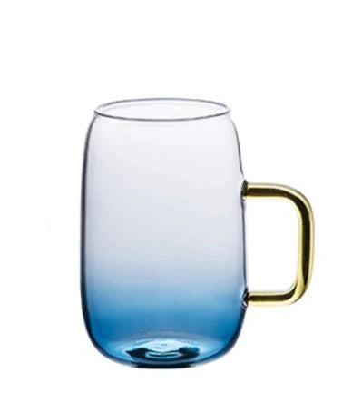 Cravinc 1.4L Glass Kettle with Gold Handle & Gradient Blue Cup