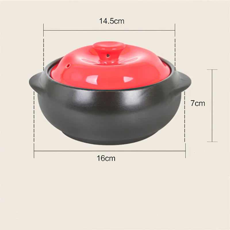 Cravinc 0.5L Ceramic Korean Yellow Casserole Pot for Small Saucepan Cooking