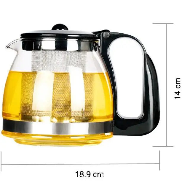 Cravinc 1250ml Glass Teapot Set with Filter, Heat-Resistant Puer Kettle