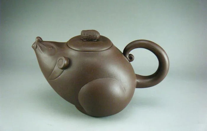 200cc Yixing Tea Pot Set in Two Clear Cement Colors, Purple Clay Teapot by Cravinc