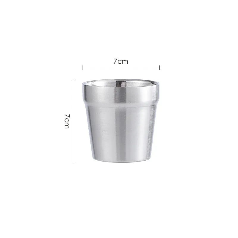 Cravinc 175ml Stainless Steel Double Wall Mugs for Coffee, Beer, and Cold Drinks