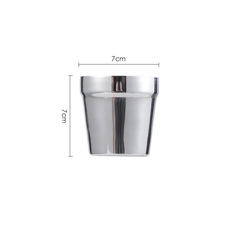 Cravinc 175ml Stainless Steel Double Wall Mugs for Coffee, Beer, and Cold Drinks