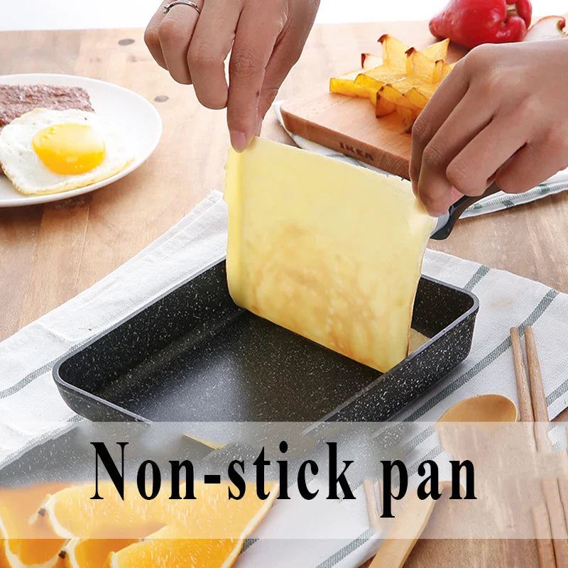 Cravinc 13x18CM Black Non-stick Tamagoyaki Frying Pan for Gas Cooker