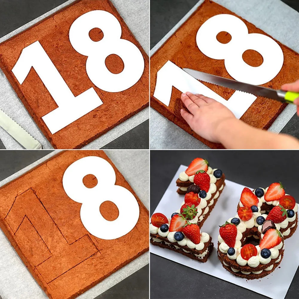 Cravinc 12inch Numbers Cake Mold Set for DIY Birthday Cake Design and Decorating