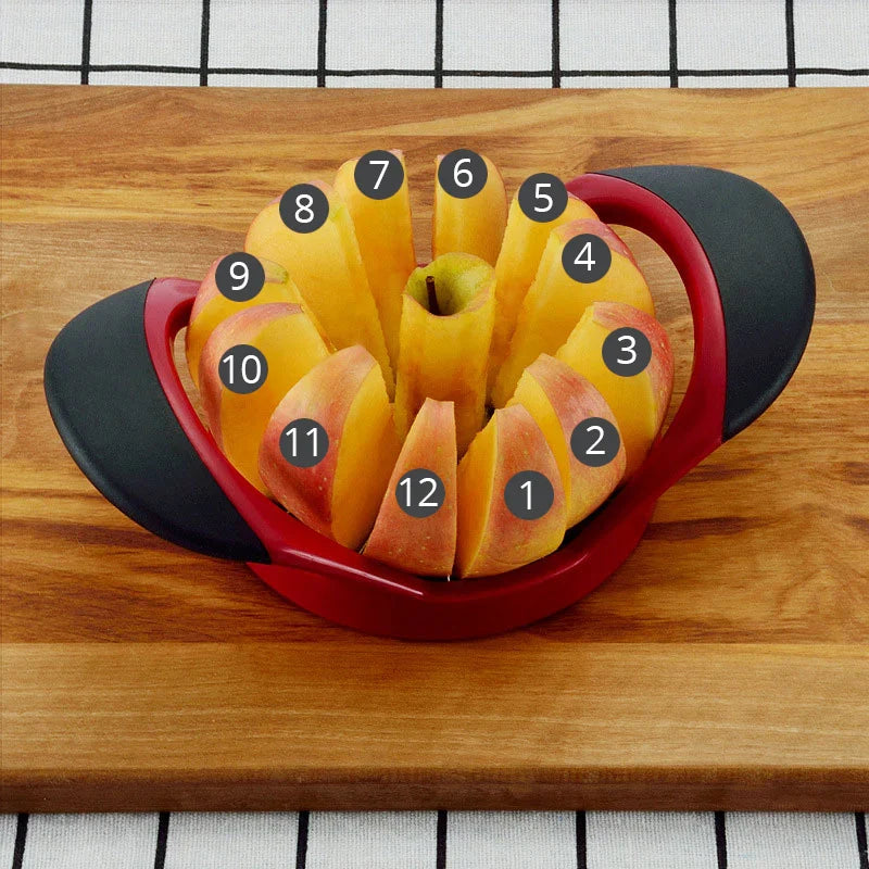 Cravinc 12-Blade Stainless Steel Apple Slicer & Corer: Ultra-Sharp Large Apple Cutter