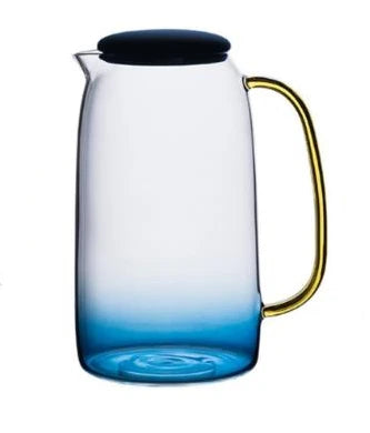 Cravinc 1.4L Glass Kettle with Gold Handle & Gradient Blue Cup