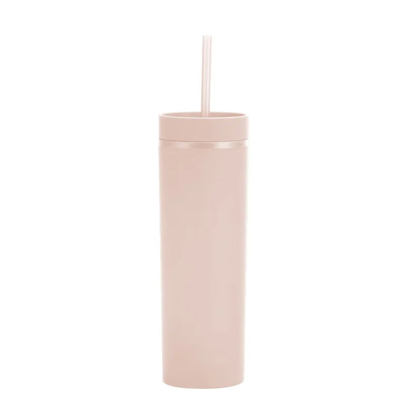 Cravinc 16oz Matte Acrylic Skinny Tumbler with Lid and Straw