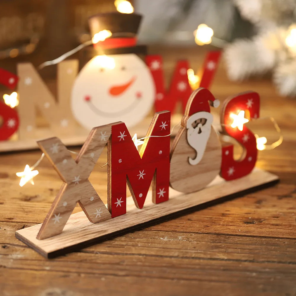 Christmas Wooden Table Sign Decor Set by Cravinc: Letter Ornaments & Crafts