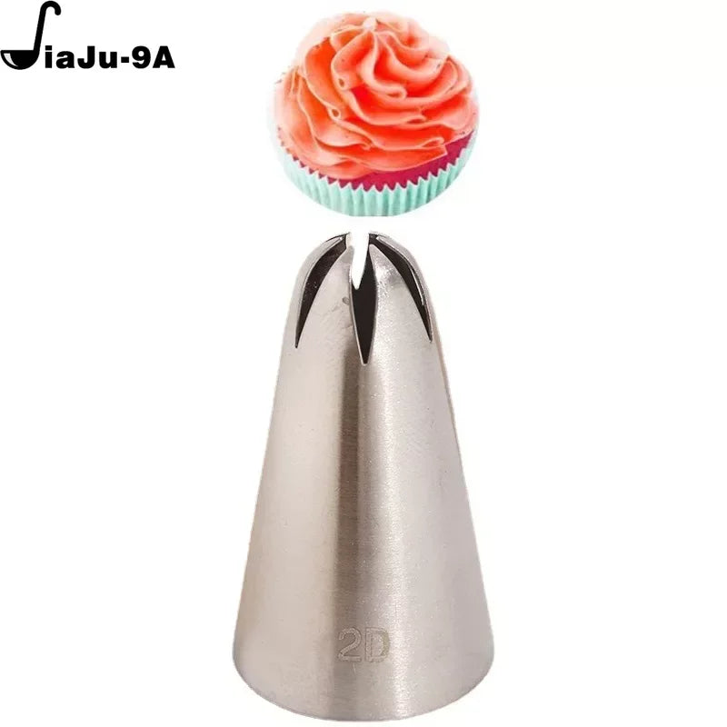 2D Stainless Steel Rose Cream Piping Tips by Cravinc - Cake Decorating Set