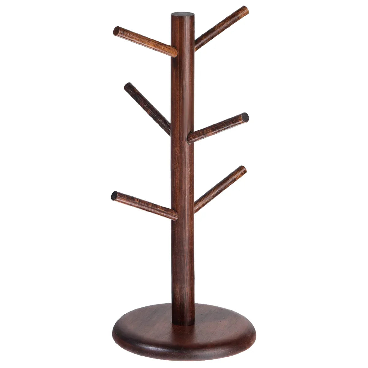 Bamboo Coffee Mug Tree Holder, 6-Hook Organizer for Counter & Coffee Bar - Cravinc