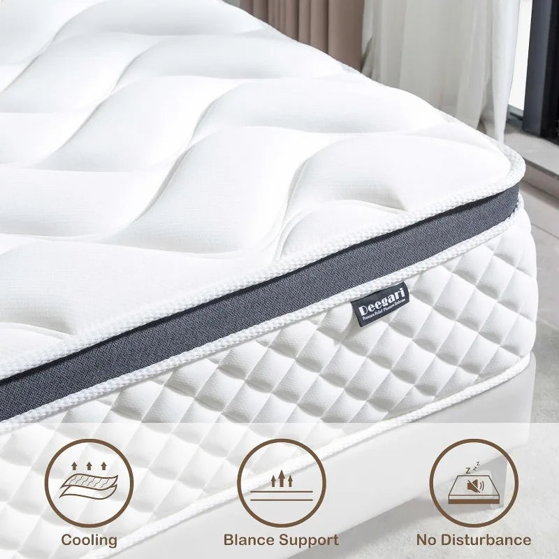 Cravinc 10 Inch Gel Memory Foam Innerspring Hybrid Twin Size Mattress