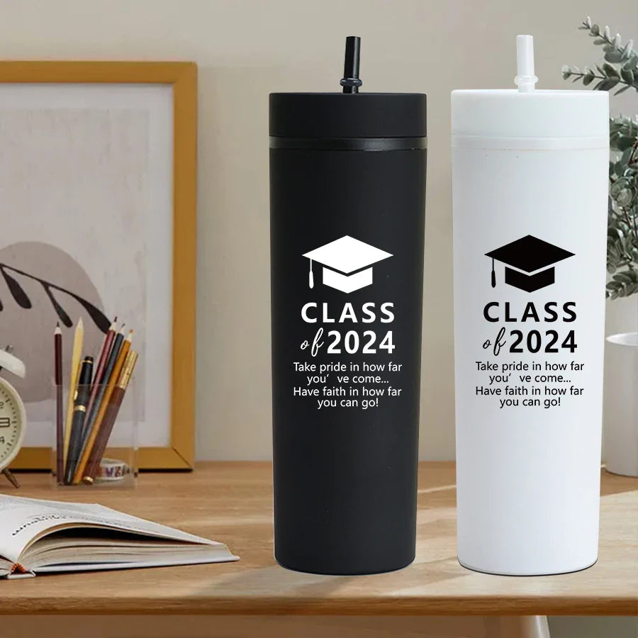 Cravinc 16oz Double Wall Skinny Tumbler - Graduation Season Cup Gift