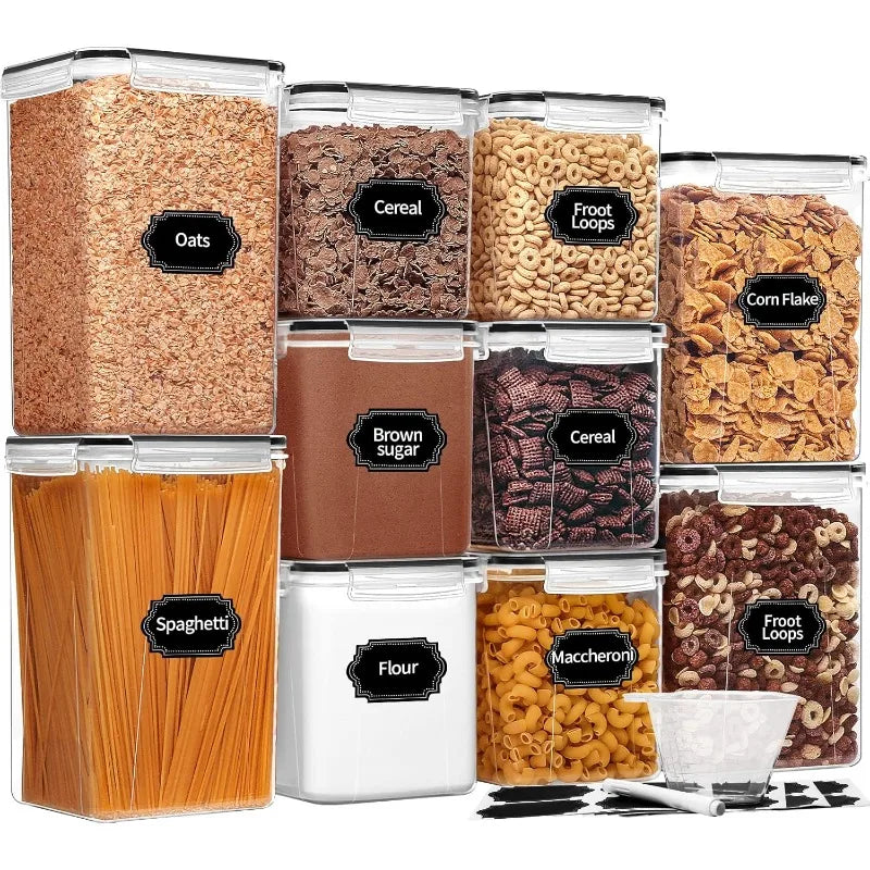 Cravinc 10-Pack Airtight Cereal Containers Storage Set - BPA-Free Pantry Organizers