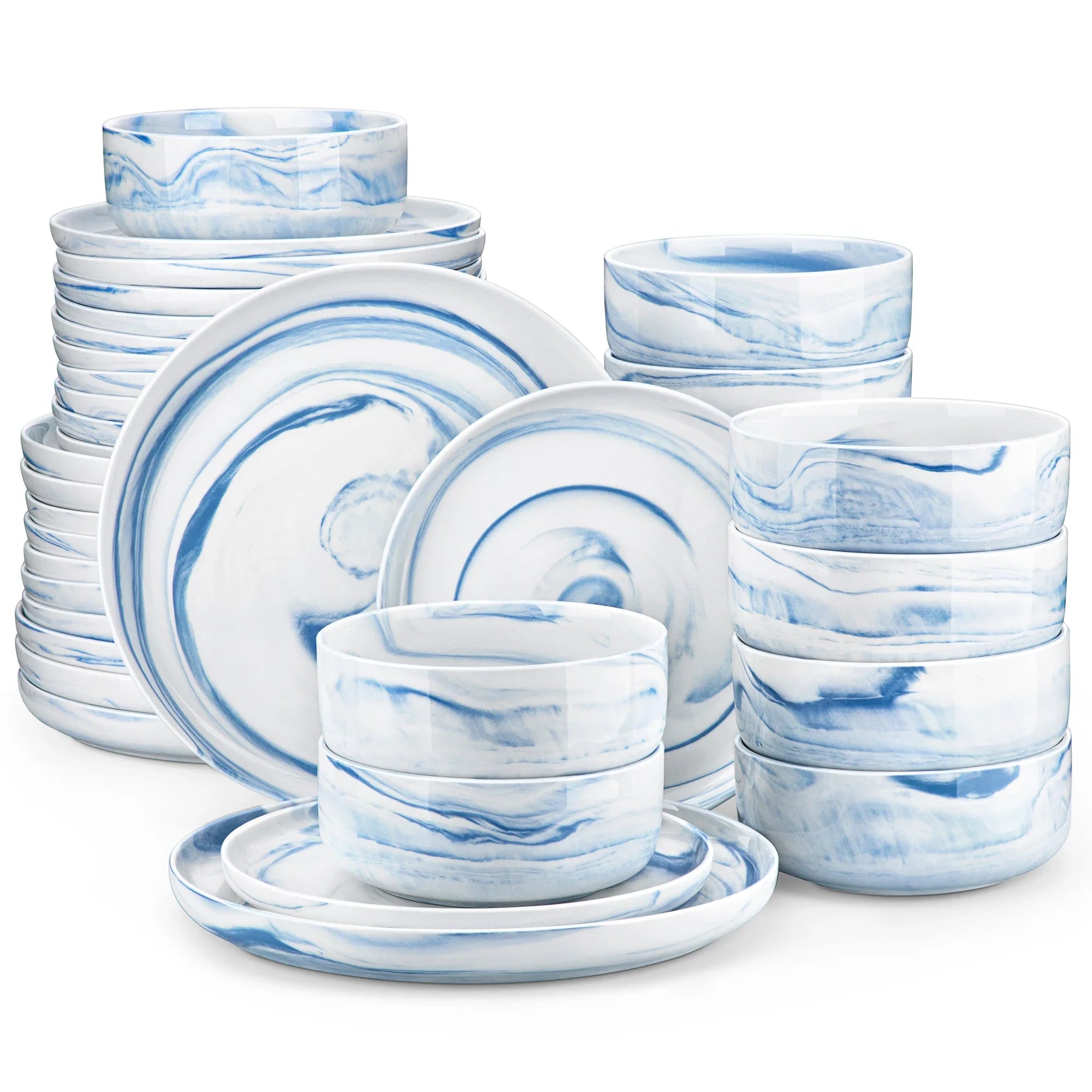 Cravinc 18/36-Piece Ceramic Plate Porcelain Dinnerware Set for 6/12