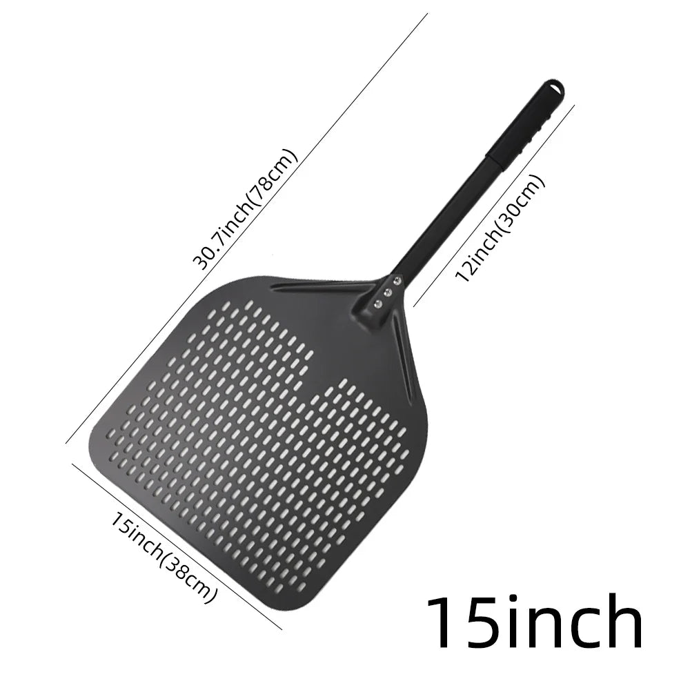 Cravinc 16" Perforated Pizza Peel with Metal Handle - Nonstick Kitchen Tool