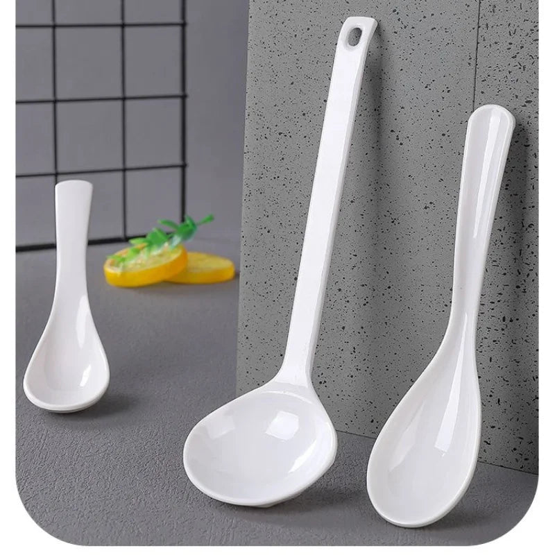 Cravinc 10-Piece Japanese Korean Soup Spoon Set- Durable Kitchen Utensils for Restaurants