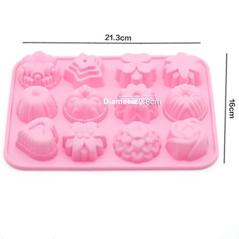 Cravinc 12-Hole Flowers Silicone Mold for Baking & Decorating Various Treats