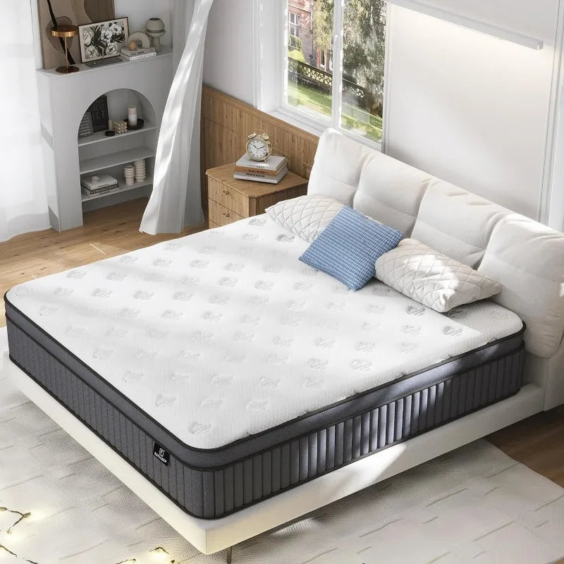 Cravinc 12" Hybrid Cal King Memory Foam & Pocket Spring Mattress