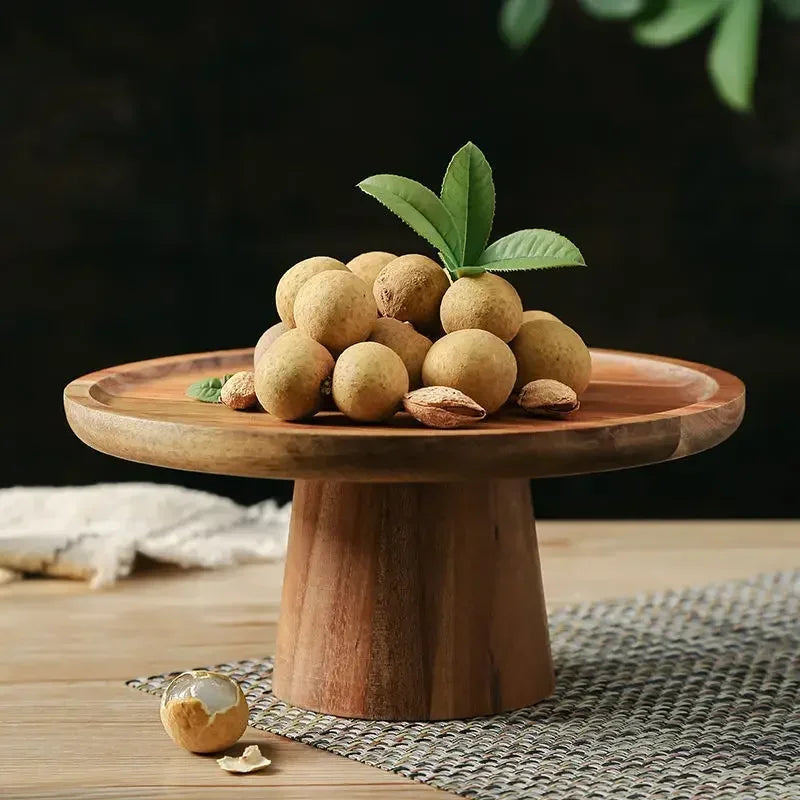 Acacia Wood Cake Stand by Cravinc: Elegant Dessert Display Stand & Snack Tray