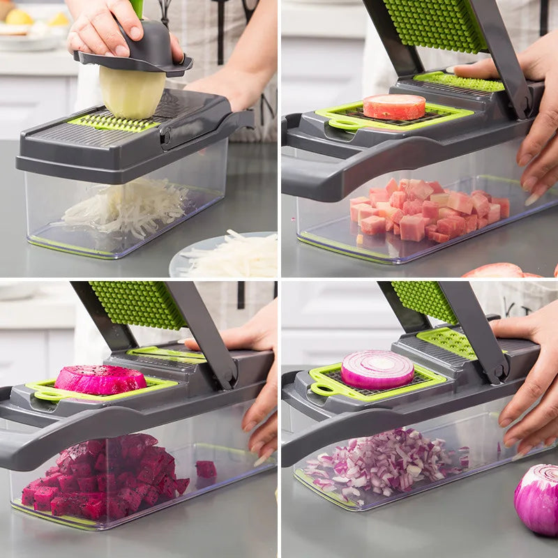 Cravinc 14-in-1 Vegetable Chopper and Slicer - Kitchen Must-Have for Easy Food Prep