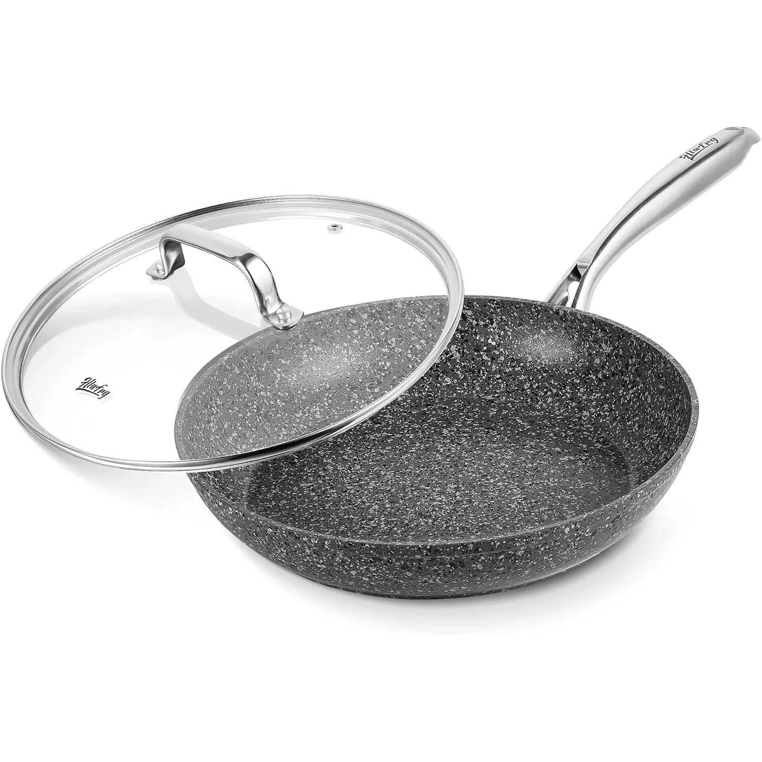 Cravinc 12-inch Non-stick Frying Pan Wok Skillet Pot for Gas Induction Cooker