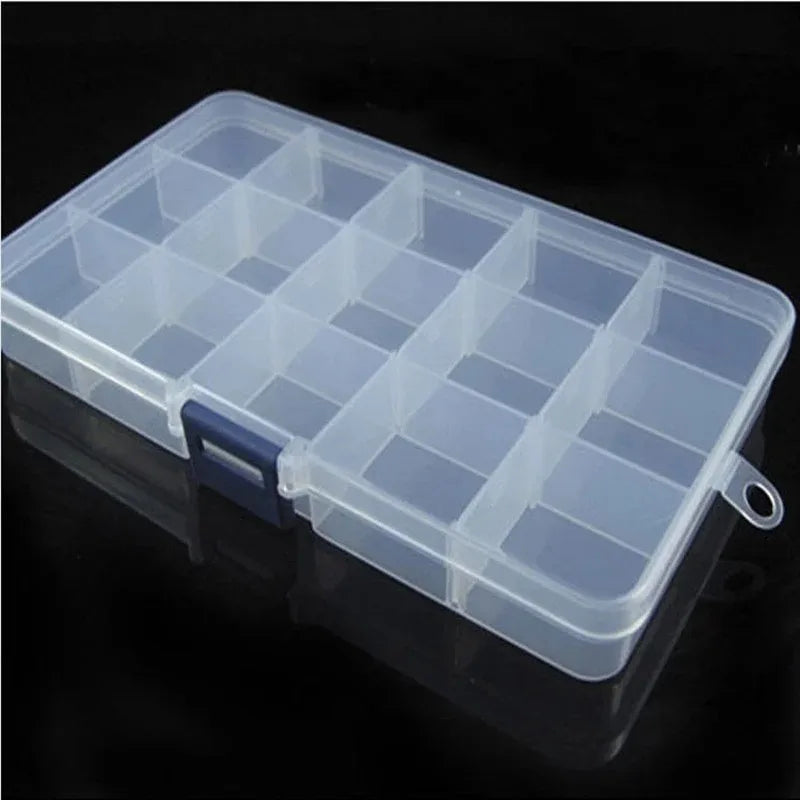 Cravinc 15-Slot Adjustable Fishing Lure Hook Tackle Box - Portable Multifunctional Organizer