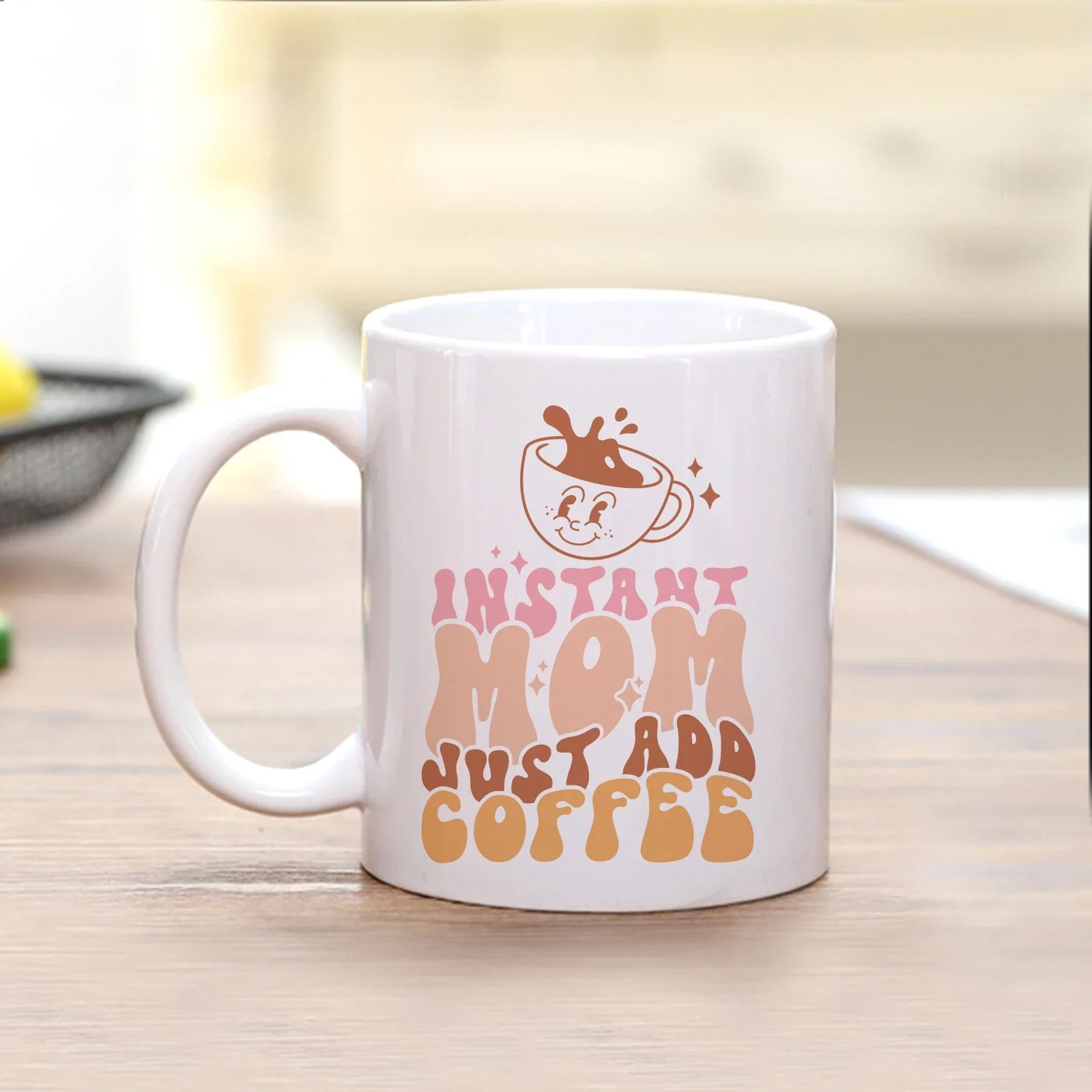 Colorful MOM Letter Love Rainbow Ceramic Mug - Perfect for Mother's Day - Cravinc