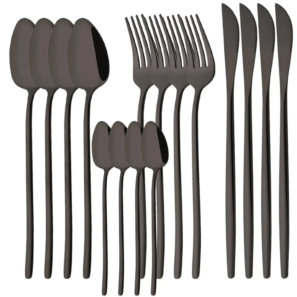 Cravinc 16-Piece Stainless Steel Mirror Cutlery Set for Western Dining