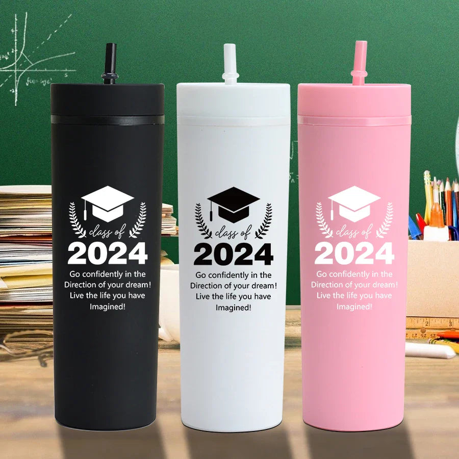 Cravinc 16oz Double Wall Skinny Tumbler - Graduation Season Cup Gift