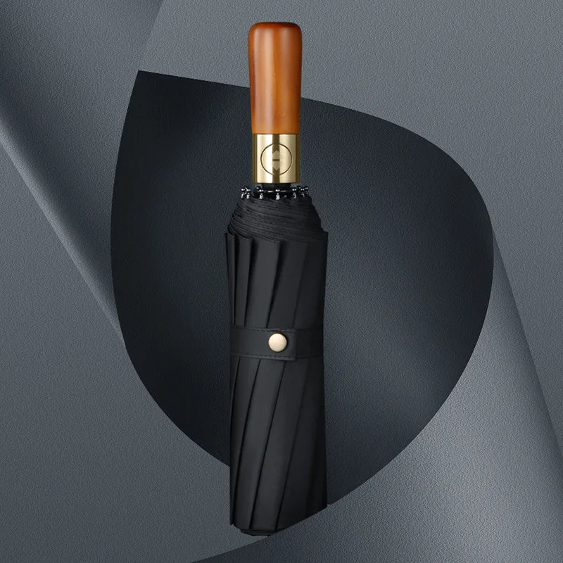 Cravinc 12-Bone Wind-Resistant Automatic Umbrella with Black Glue Sunscreen