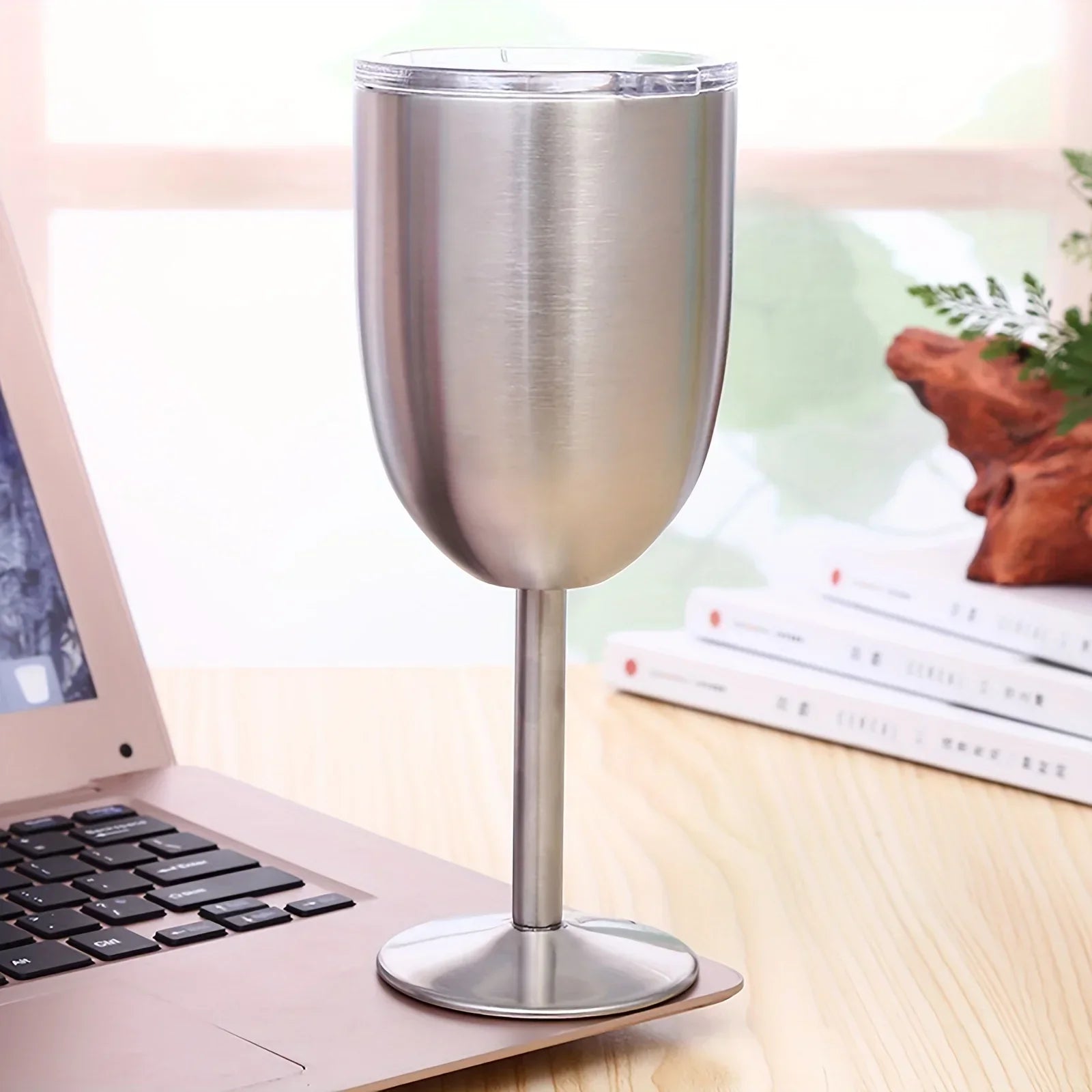 Cravinc 10oz Stainless Steel Wine Glass Thermos - Double Wall Insulation, Unbreakable Goblet