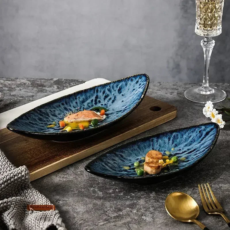 Ceramic Sushi Plate with Fish Design by Cravinc.