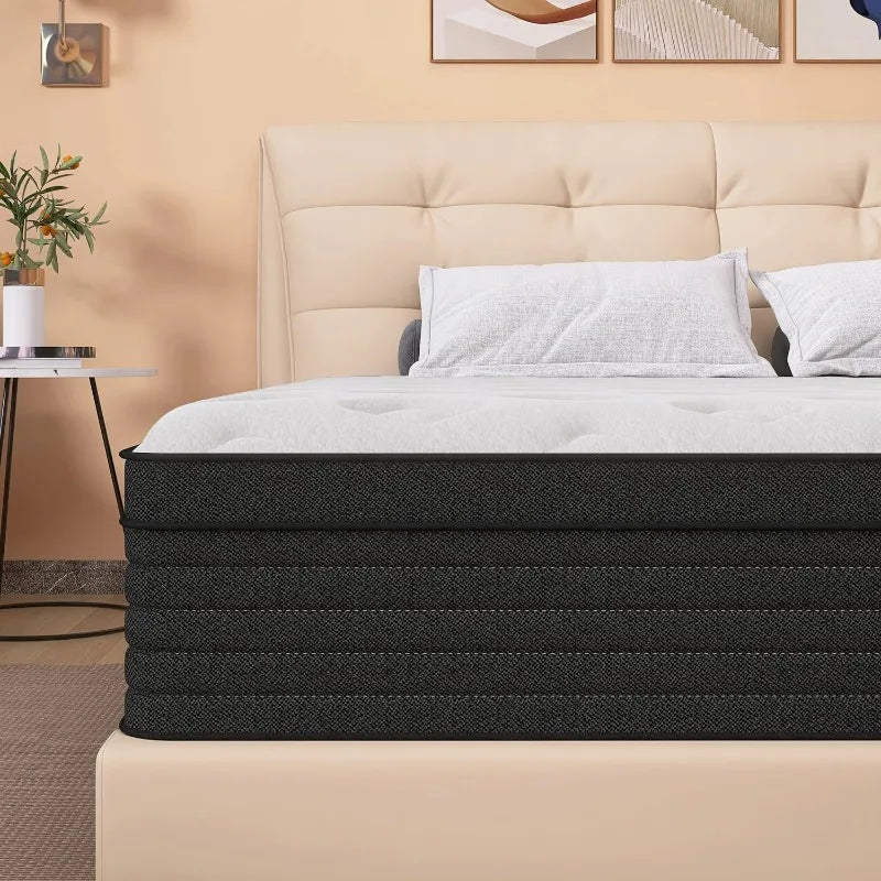 Cravinc 14 Inch Hybrid Twin Mattress with Gel Memory Foam and Pocket Springs