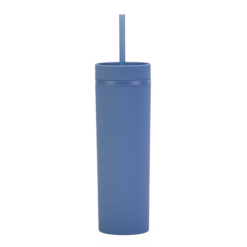 Cravinc 16oz Matte Acrylic Skinny Tumbler with Lid and Straw