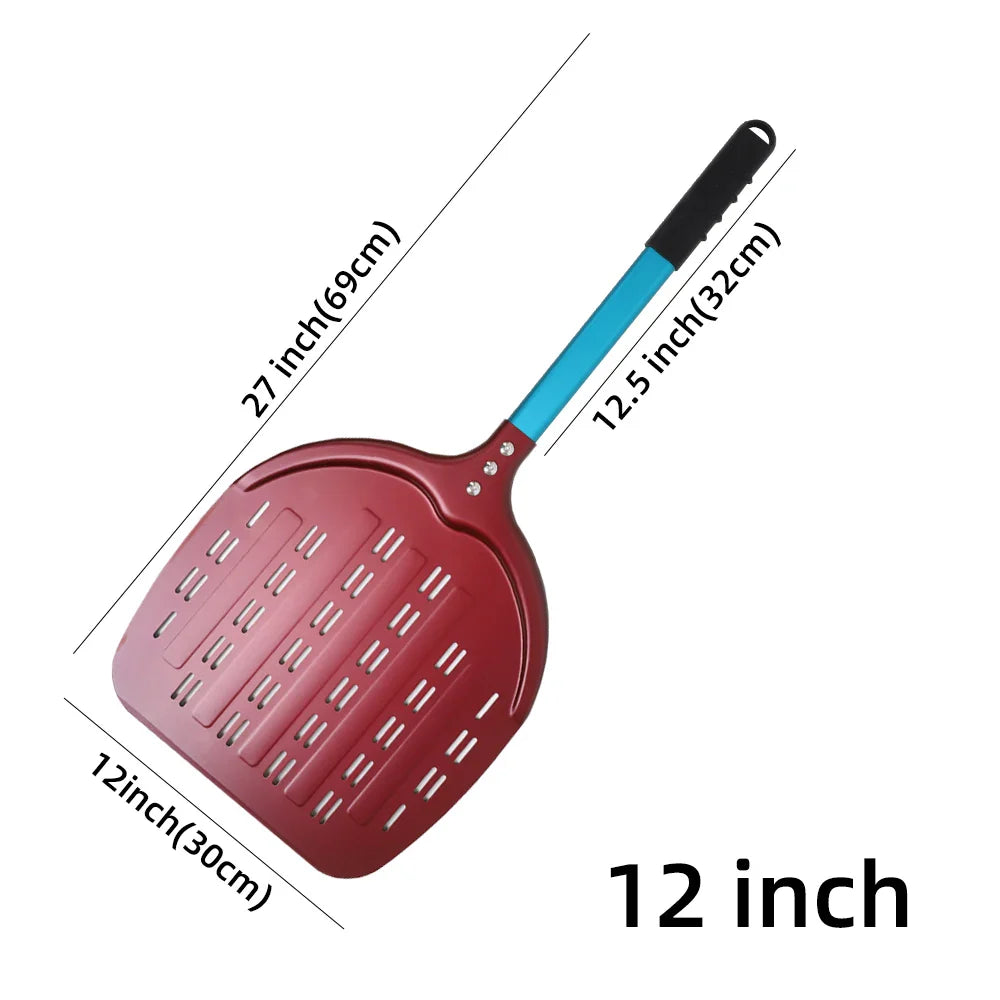 Cravinc 12" Aluminum Pizza Peel Perforated Paddle Nonstick Baking Tool