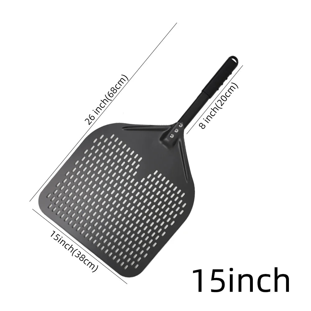 Cravinc 16" Perforated Pizza Peel with Metal Handle - Nonstick Kitchen Tool