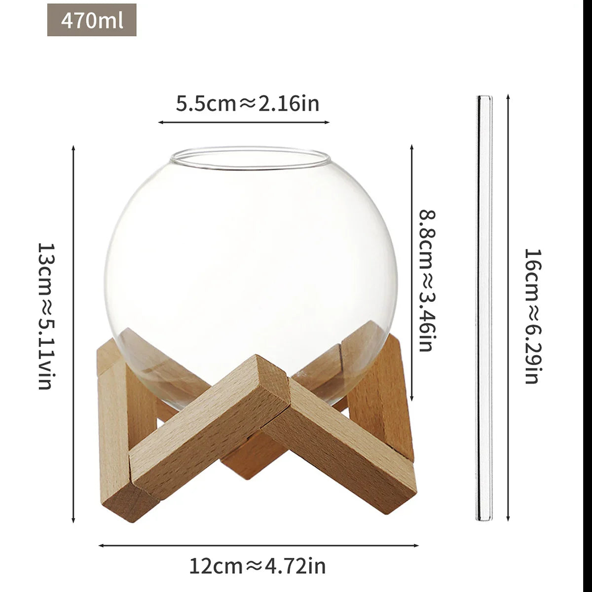 Cocktail Glass Cup Set by Cravinc – Bar Glassware with Wood Stand – Moon Juice Tumbler