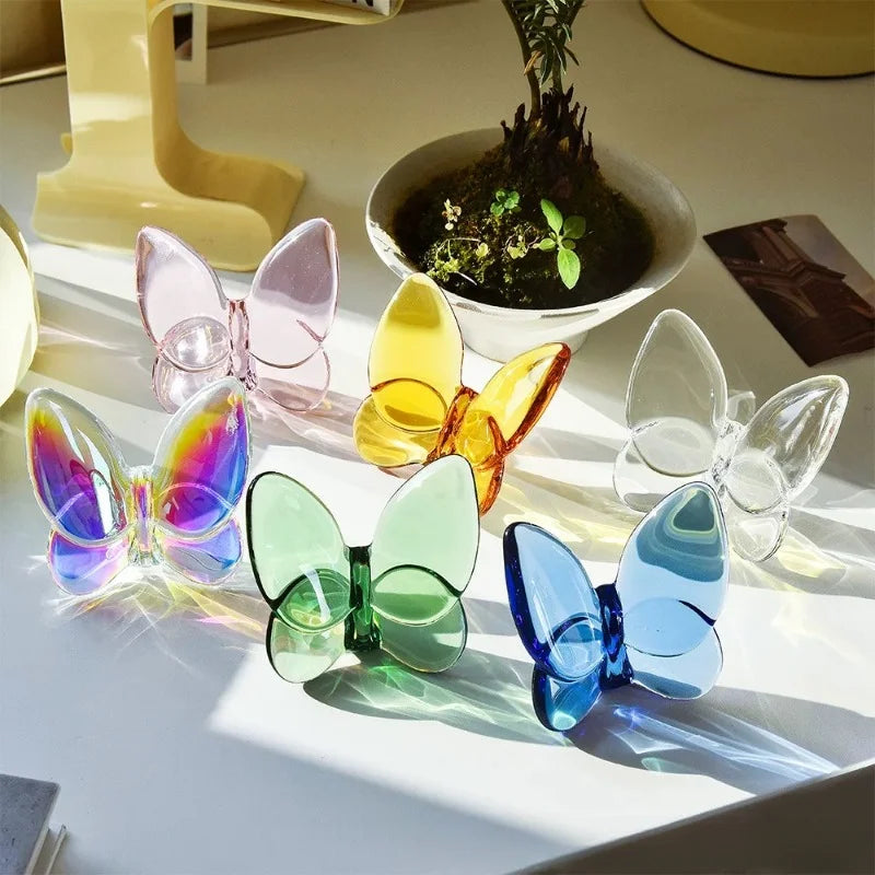 Colorful Crystal Butterfly Desktop Decor by Cravinc: Dazzling Home & Office Ornament