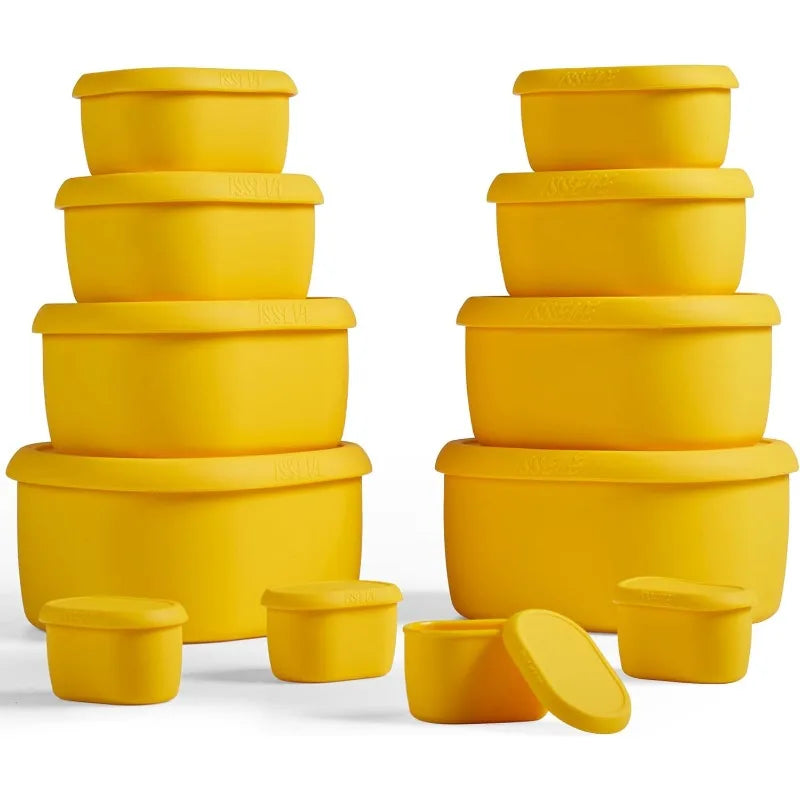 Cravinc 12-Piece Silicone Food Storage Containers with Airtight Lids