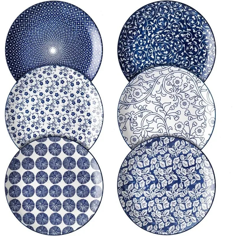 Cravinc 10" Porcelain Dinner Plates, Set of 6