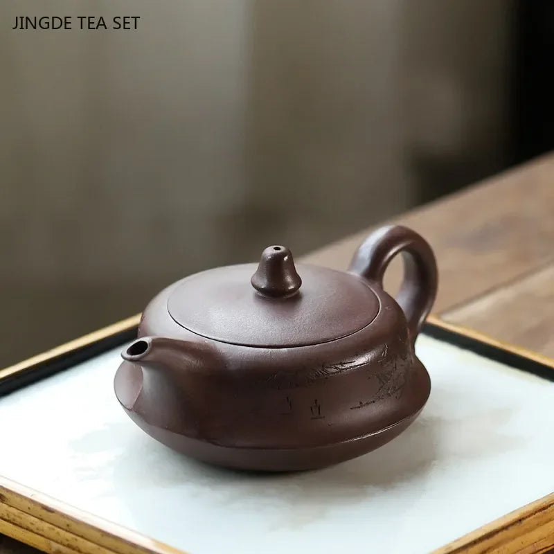 Cravinc 160ML Purple Clay Teapot Handmade Zisha Tea Set Retro Master Ball Hole