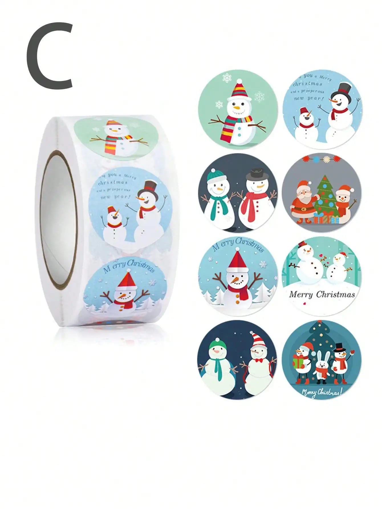 500 Cravinc Christmas Gift Round Seal Stickers for Envelopes and Decorations