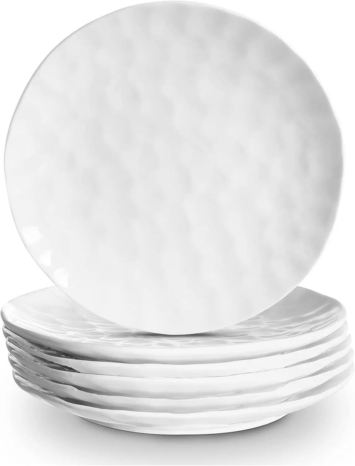 Cravinc 10.5" Porcelain Dinner Plates Set of 6 Round Microwave Oven Dishwasher Safe