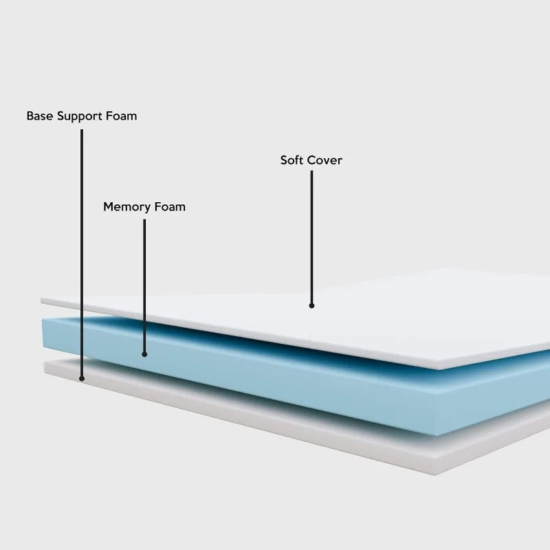 Cravinc 14” Folding Bed with Memory Foam Mattress and Sturdy Metal Frame