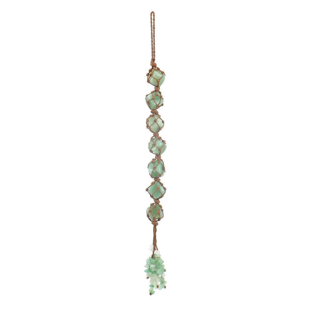 Colorful Crystal Raw Stone Weaving Car Hanging Decoration by Cravinc