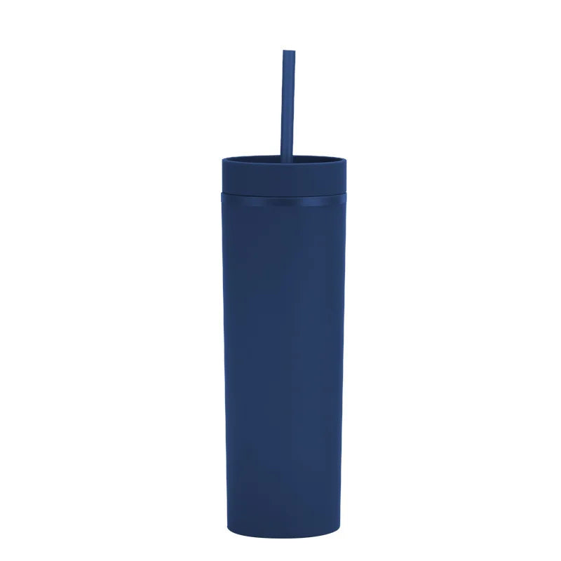 Cravinc 16oz Matte Acrylic Skinny Tumbler with Lid and Straw