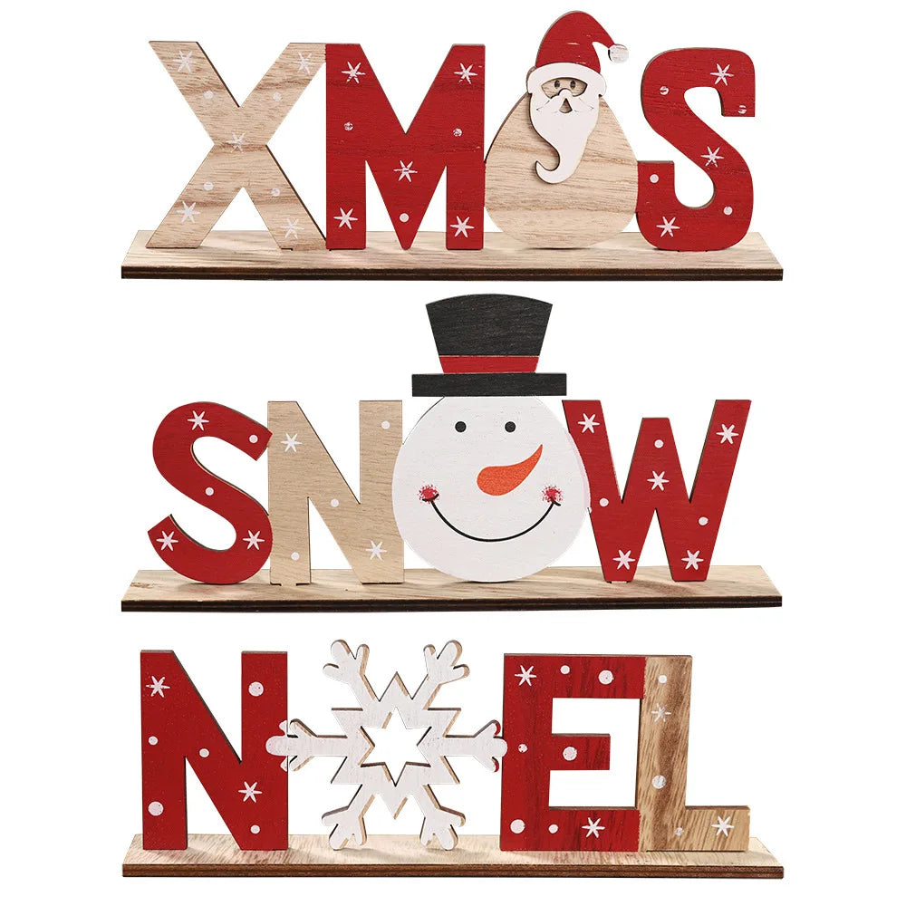 Christmas Wooden Table Sign Decor Set by Cravinc: Letter Ornaments & Crafts